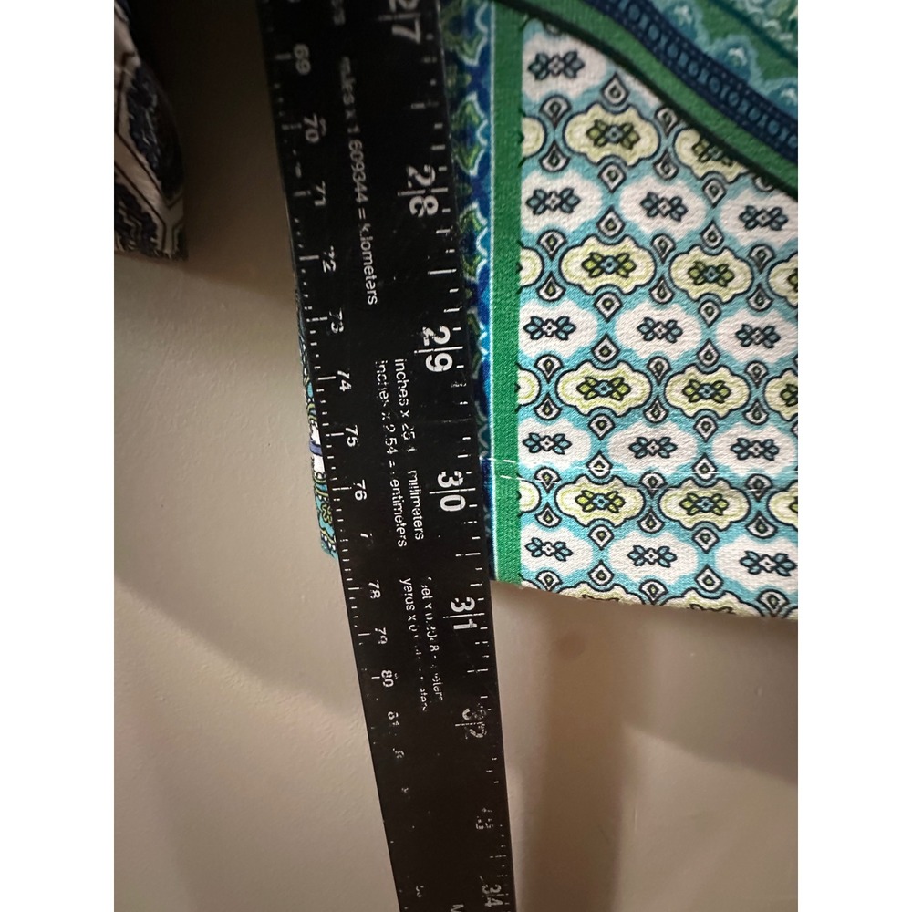 Chicos Blue Green Paisley Wide Leg Pull On Pants Size 2 XL Stretch Jersey Knit - Picture 4 of 6